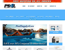 Tablet Screenshot of poolsupply4less.com